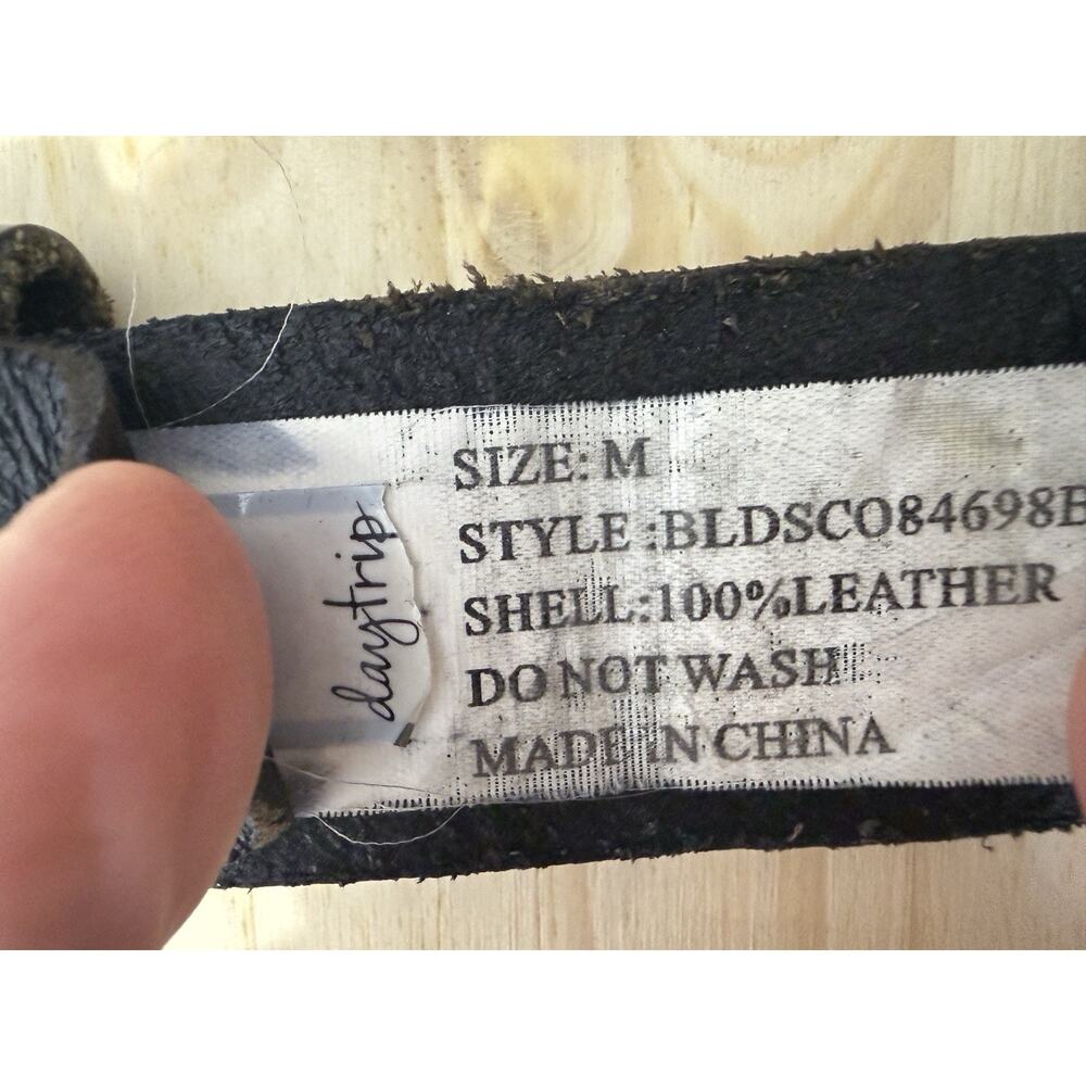 Daytrip Belt Black Genuine Leather Women’s M Rhinestones & Studded Bling - Picture 11 of 13